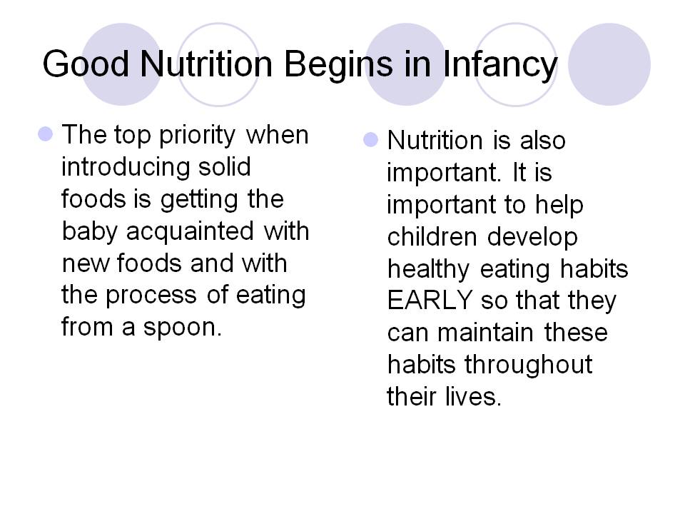 Good Nutrition Begins in Infancy