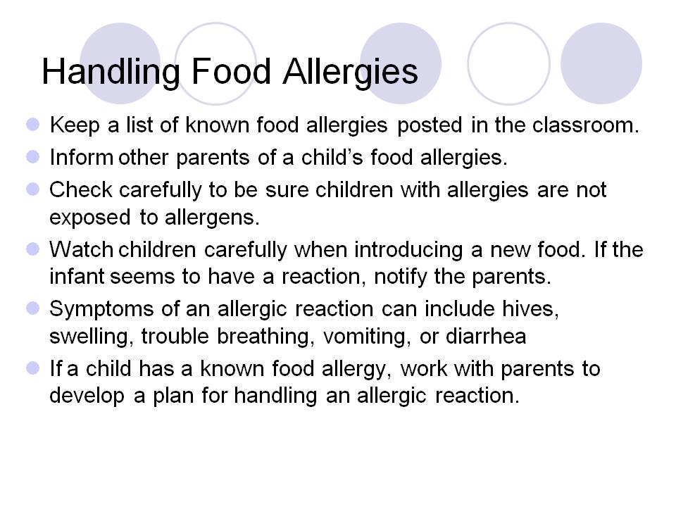 Handling Food Allergies