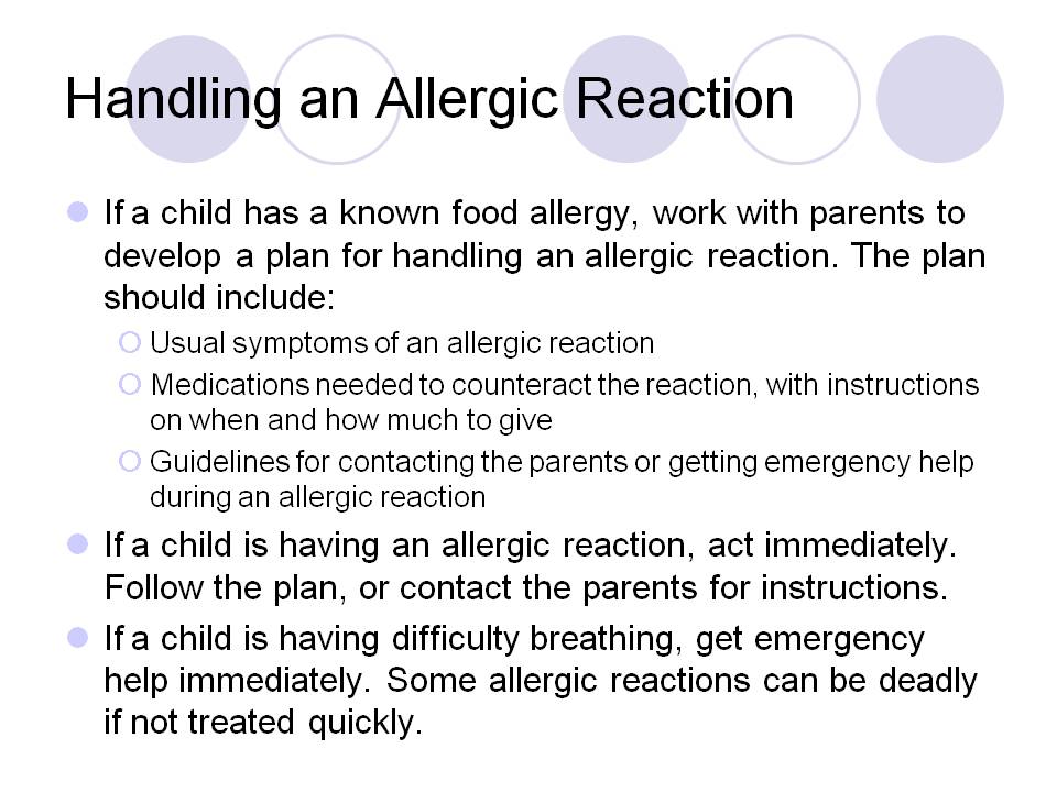 Handling an Allergic Reaction