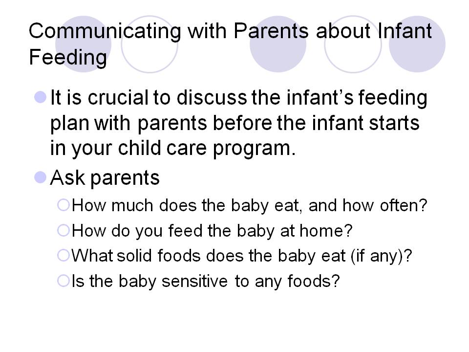 Communicating with Parents about Infant Feeding