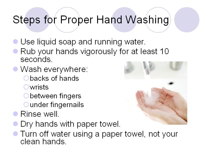 Steps for Proper Hand Washing