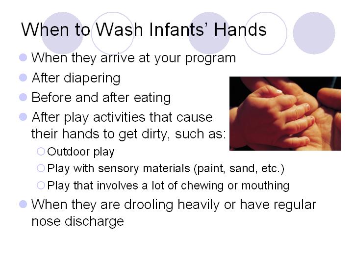 When to Wash Infants’ Hands