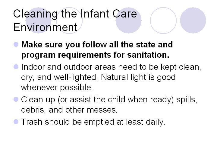 Cleaning the Infant Care Environment 